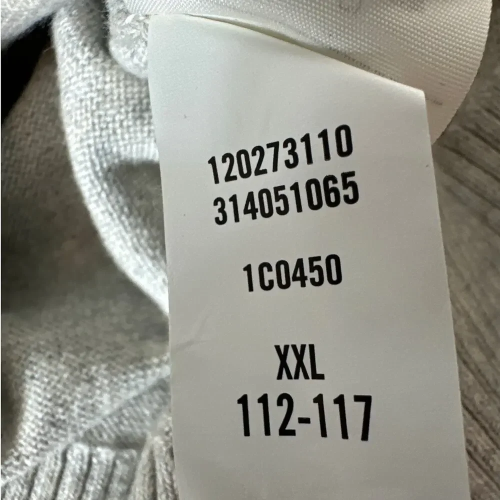 Abercrombie & Fitch Muscle Fit Sweater Gray V-Neck Cashmere Blend Logo XXL
